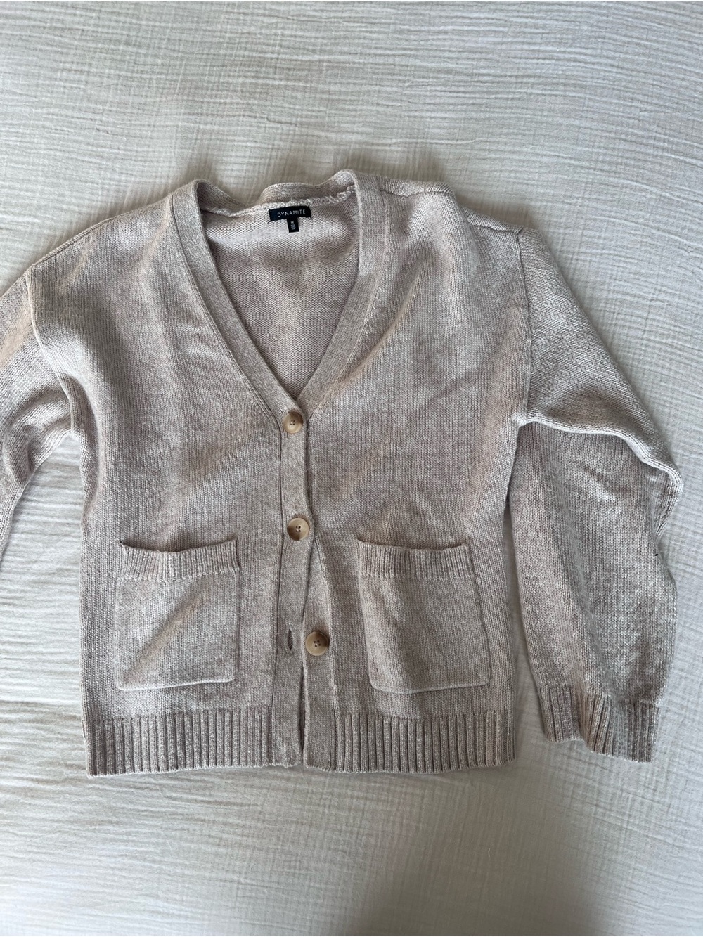 Dynamite Beige V-Neck Cardigan